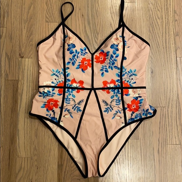 La Hearts Other - Pac Sun v neck one piece swim suit
